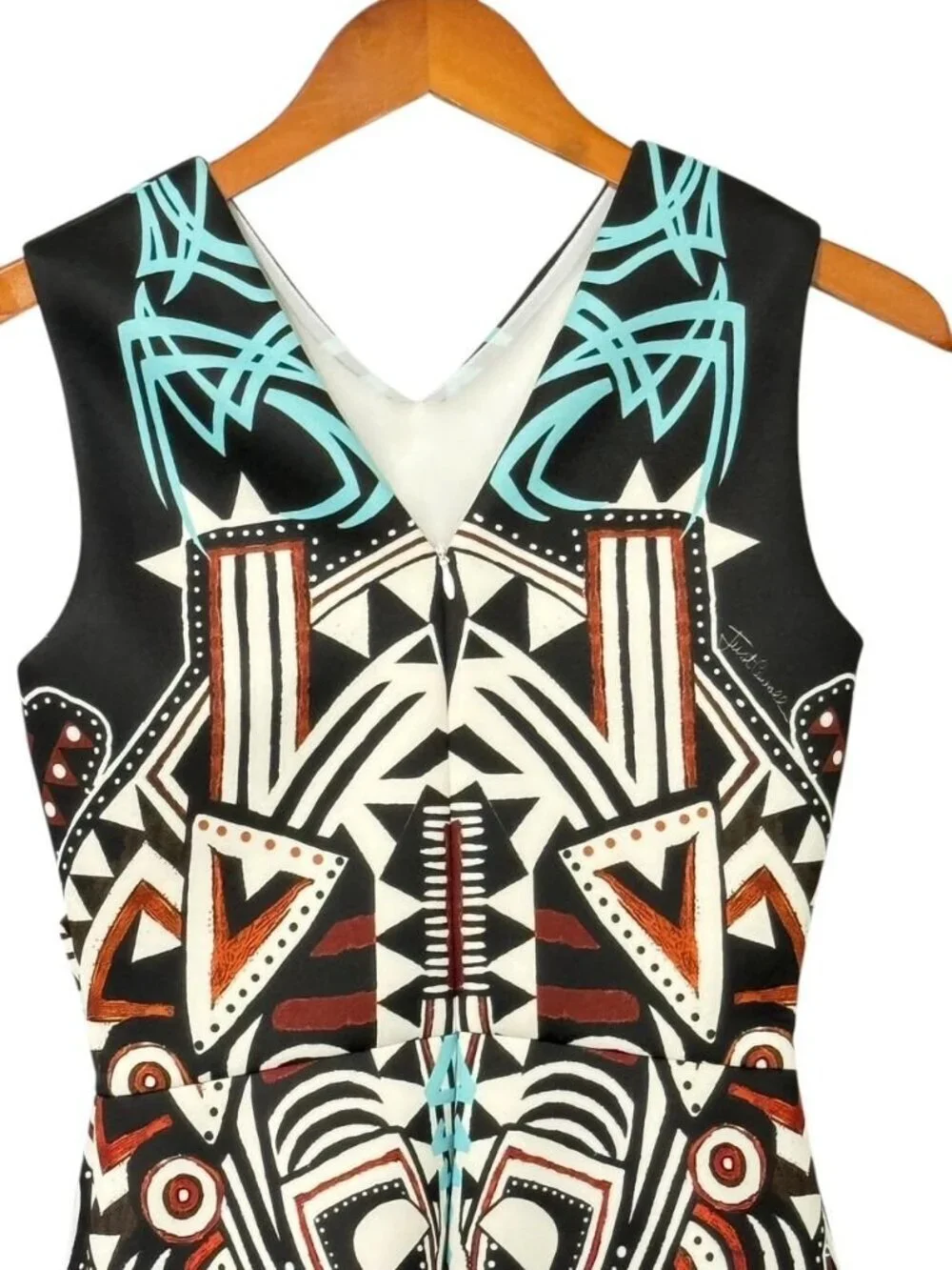 Just Cavalli Roberto Cavalli Mini Dress Tribal Fit Flare Scuba Size 36 IT/XS US